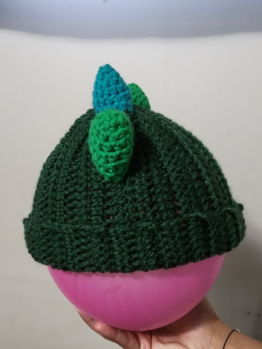 Kids Green & Blue Dino Beanie Hat